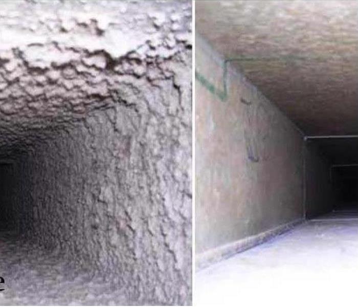 Duct cleaning before and after
